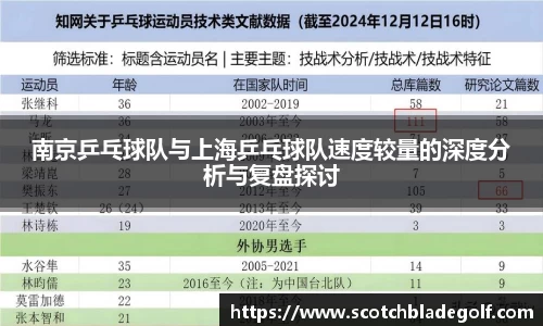 南京乒乓球队与上海乒乓球队速度较量的深度分析与复盘探讨